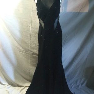 Black prom dress with silver glitter